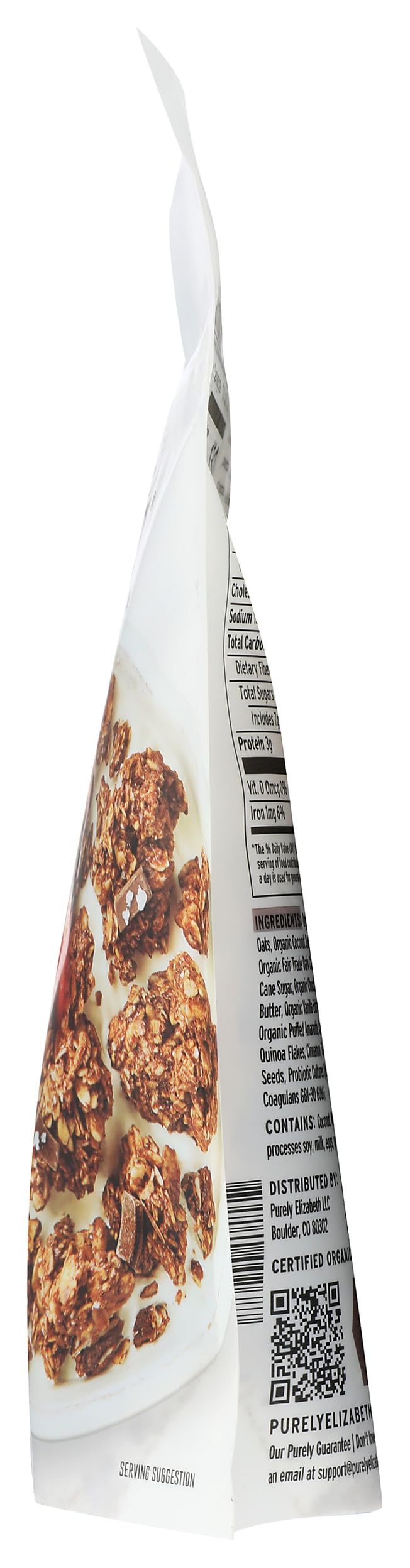 Purely Elizabeth cereal granola chocolate gluten-free organic vegan non-GMO badge