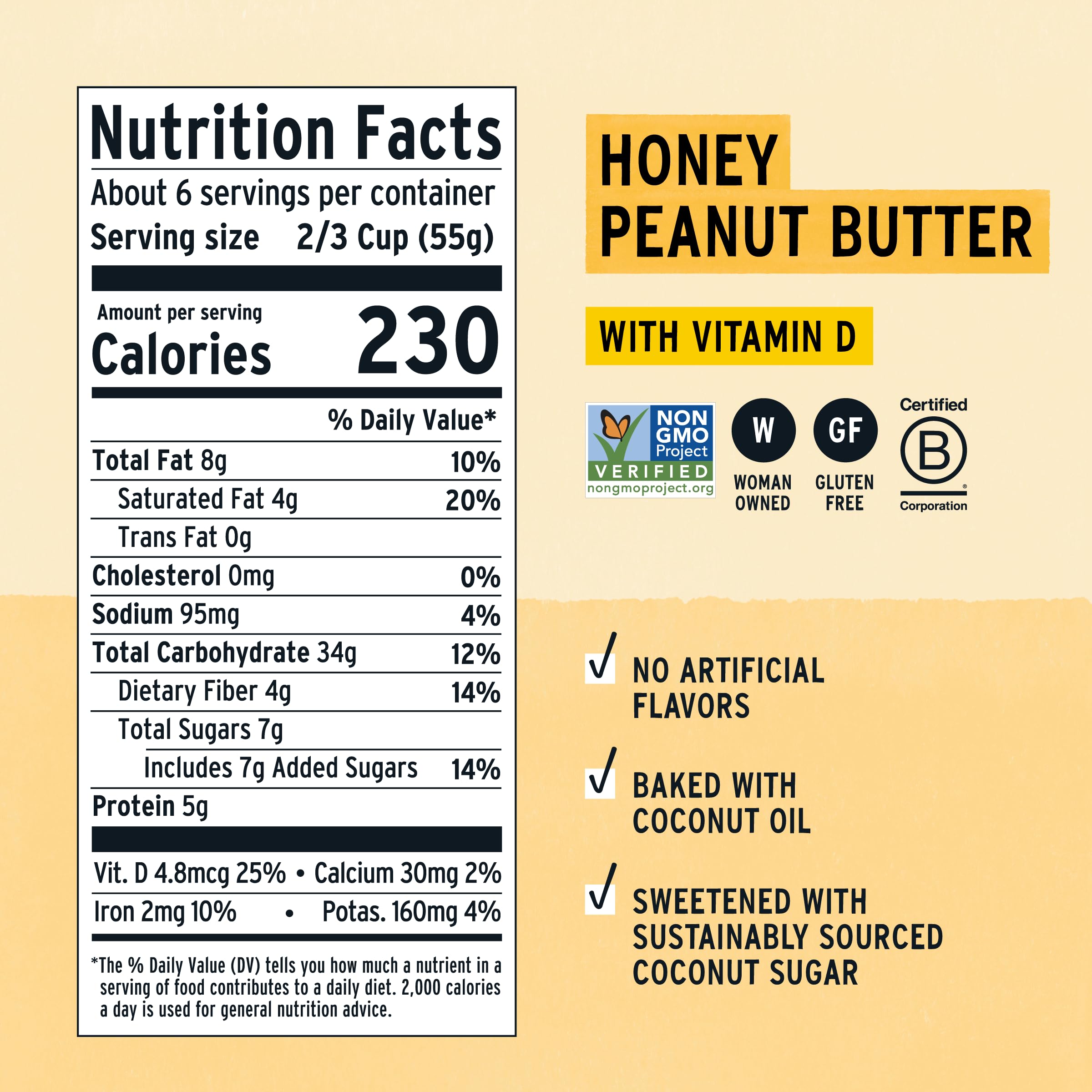 Purely Elizabeth Cereal Honey Peanut Butter on toast highlighting creamy spread.