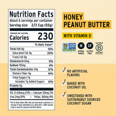 Purely Elizabeth Cereal Honey Peanut Butter on toast highlighting creamy spread.