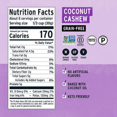 Purely Elizabeth Coconut Cashew Keto Granola clusters in a bowl, paleo-friendly texture.