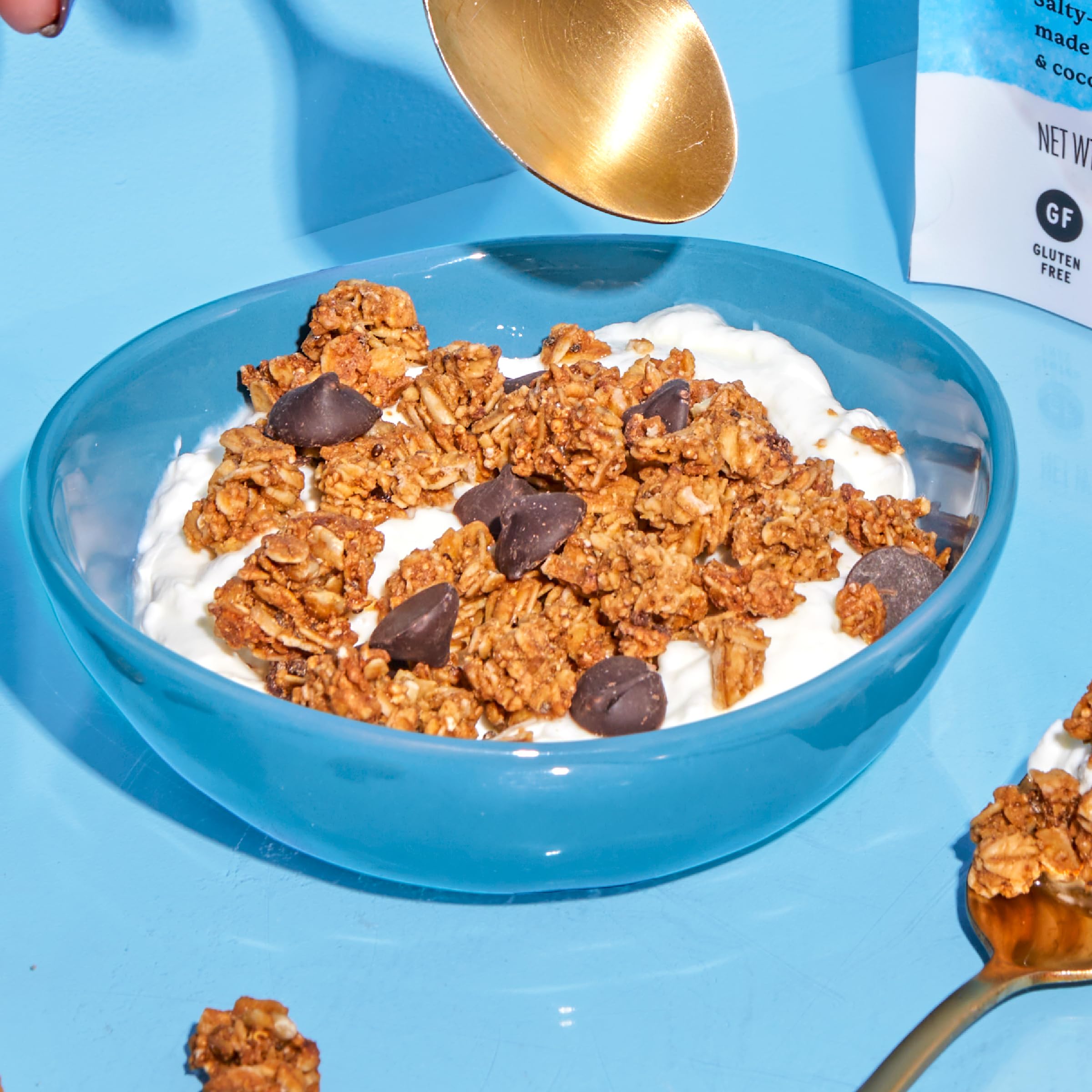 Purely Elizabeth Coconut oil baked granola ideal over yogurt or milk.