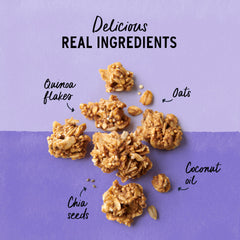 Purely Elizabeth coconut sugar granola pour showing crisp texture