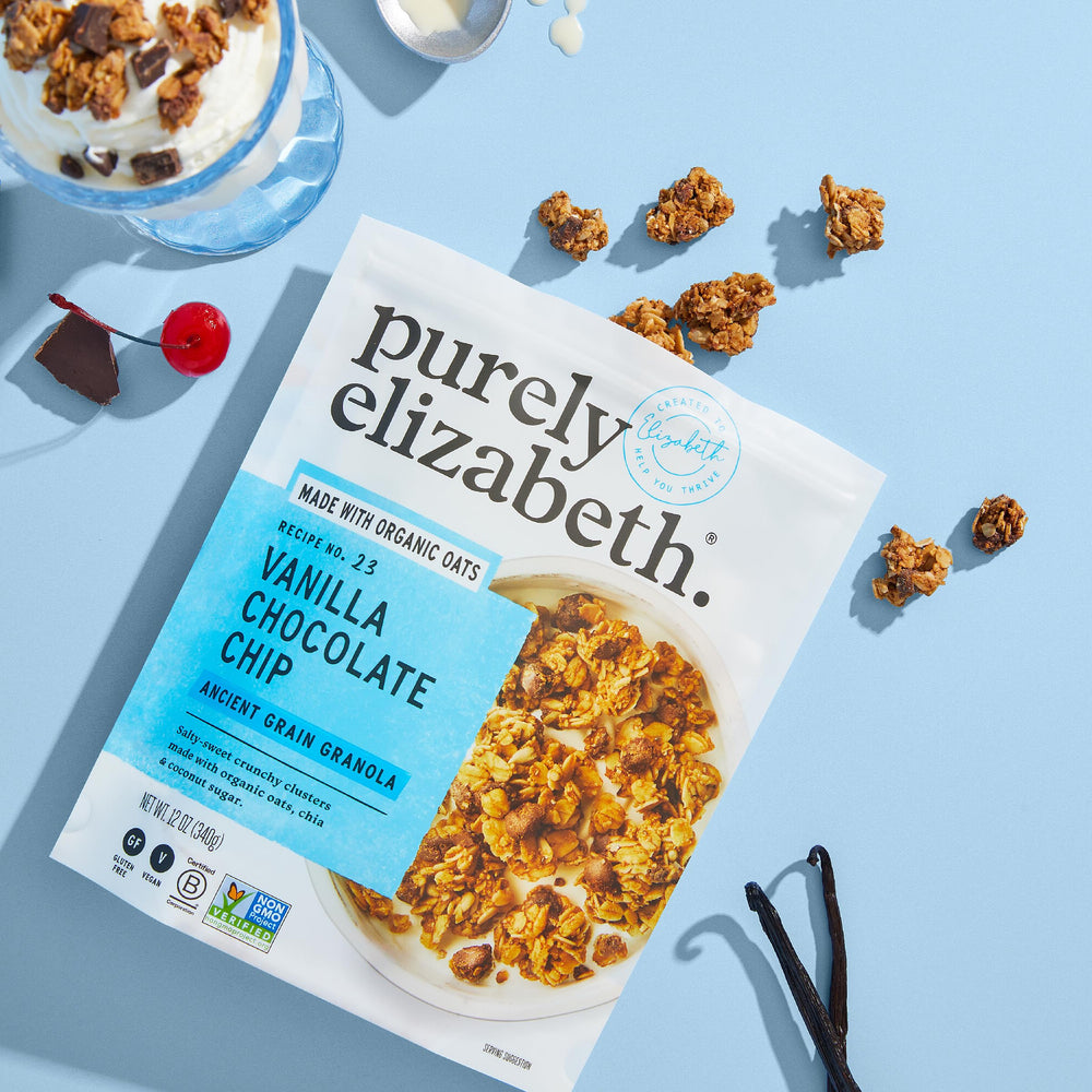 Purely Elizabeth Coconut sugar sweetened granola adds natural sweetness.