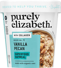 Purely Elizabeth collagen protein powder closeup emphasizes premium ingredients.