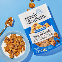 Almond butter swirls in Purely Elizabeth granola add creamy richness