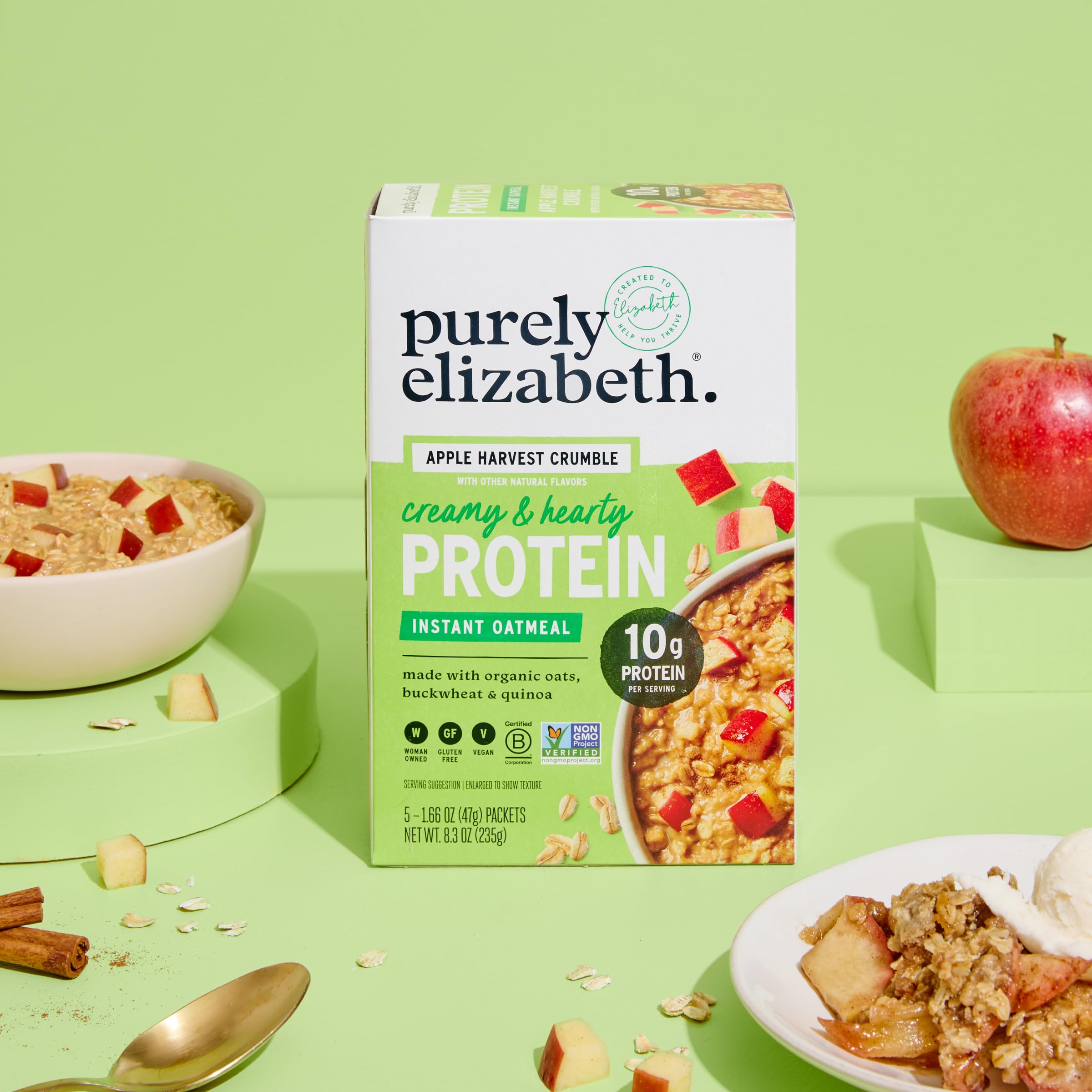 Purely Elizabeth gluten-free, non-GMO badge signals trusted quality.