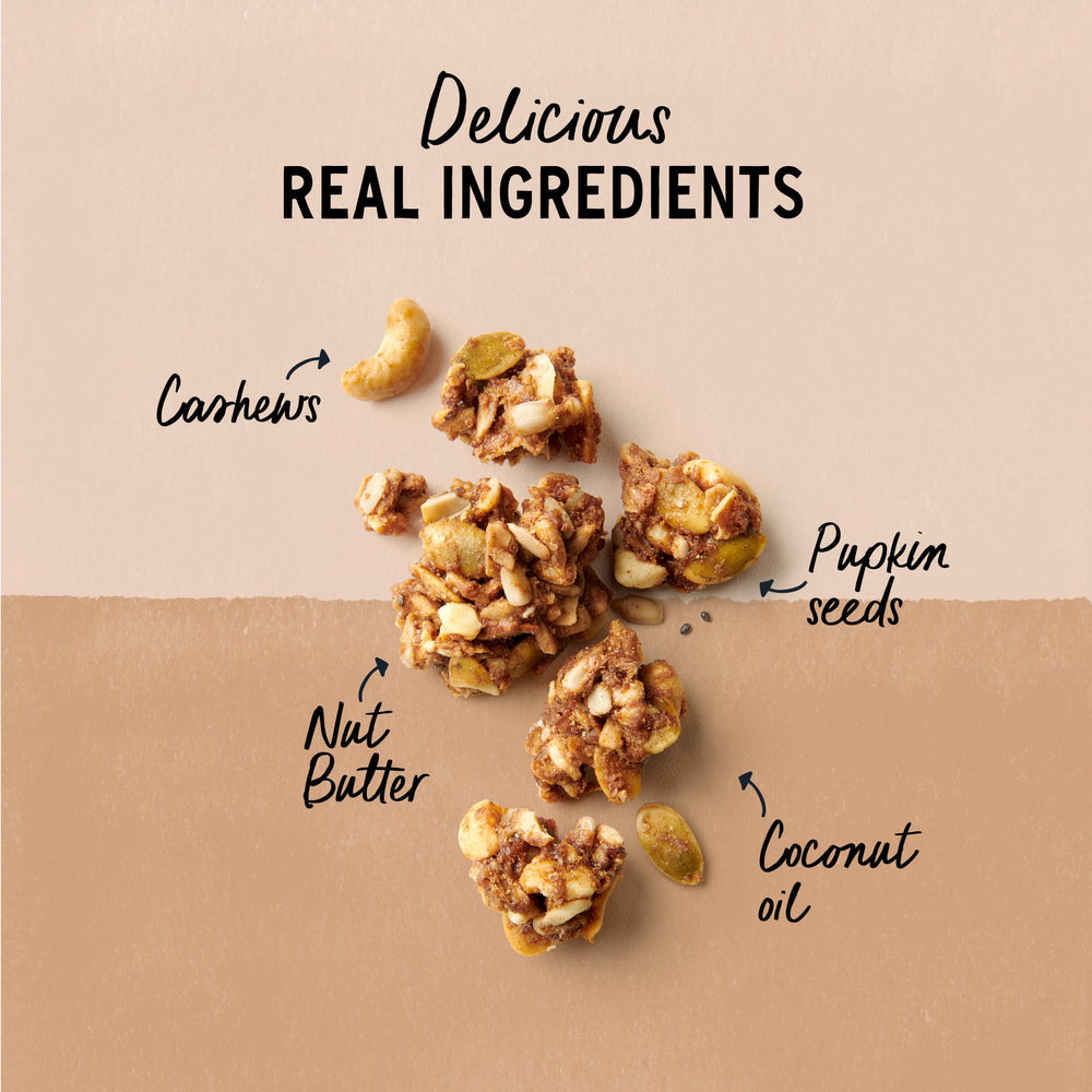 Purely Elizabeth Gluten-free vegan non-GMO badge highlights clean ingredients.