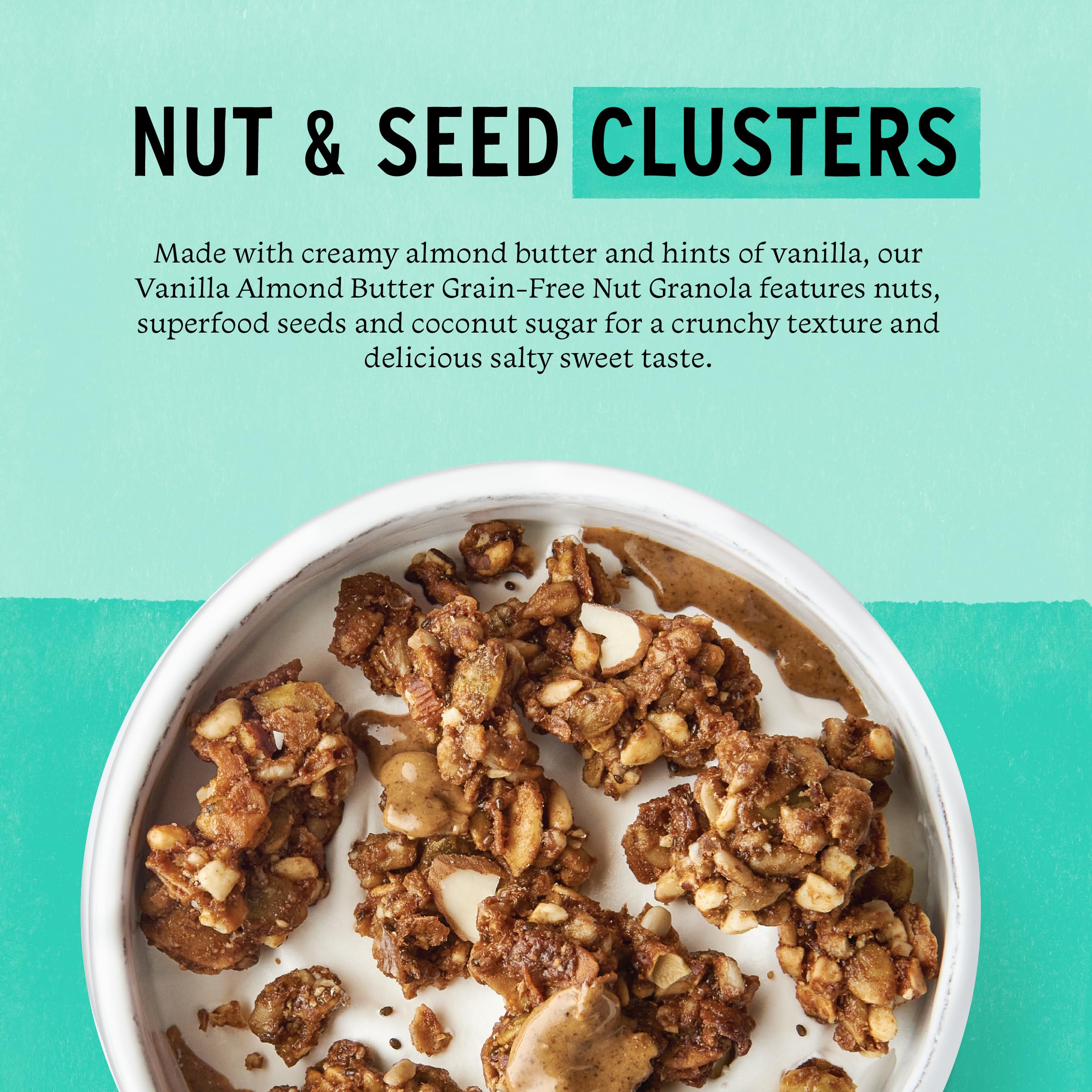 Purely Elizabeth grain-free granola ingredients closeup