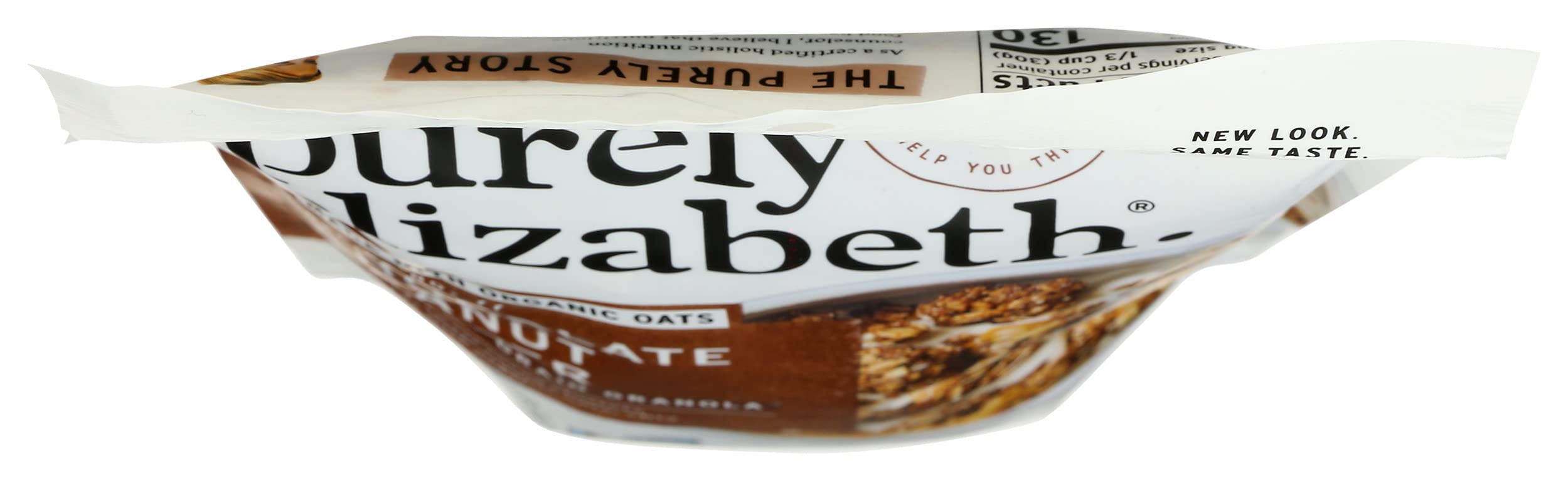 Purely Elizabeth granola clusters close-up emphasizes crunchy texture