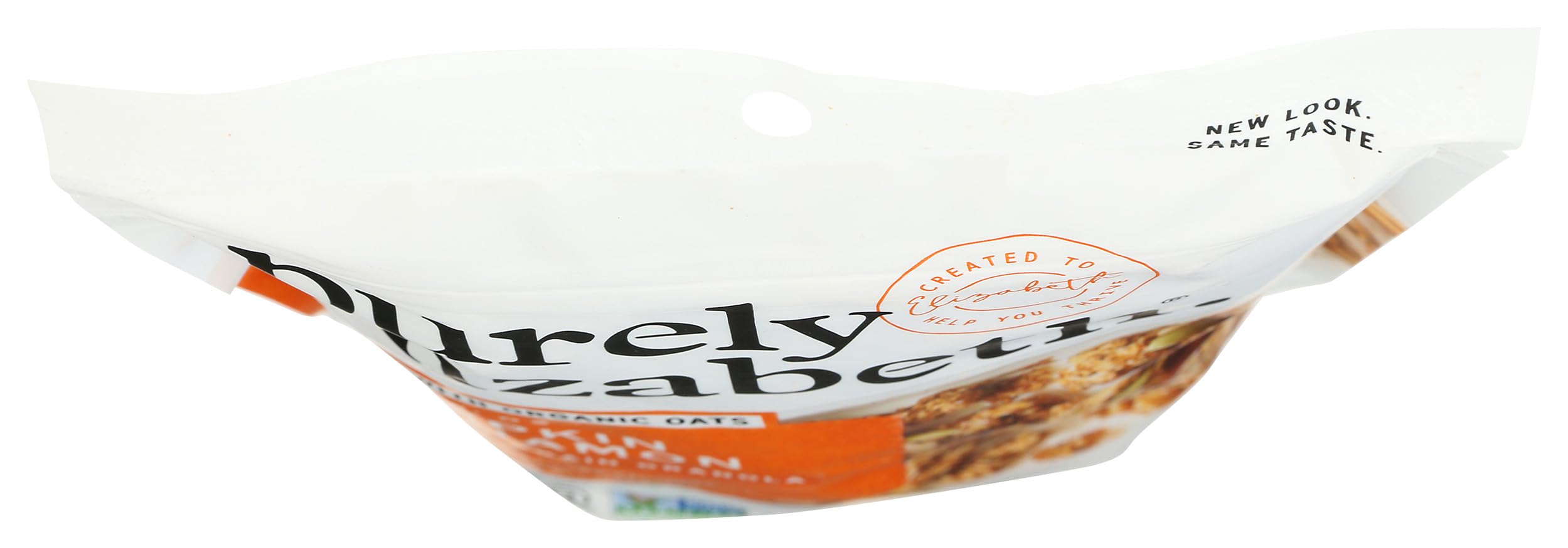 Ingredient label of Purely Elizabeth granola shows quinoa, millet, chia and coconut sugar
