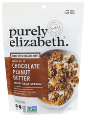 Purely Elizabeth granola nut butter chocolate bag close-up highlighting texture and flavor
