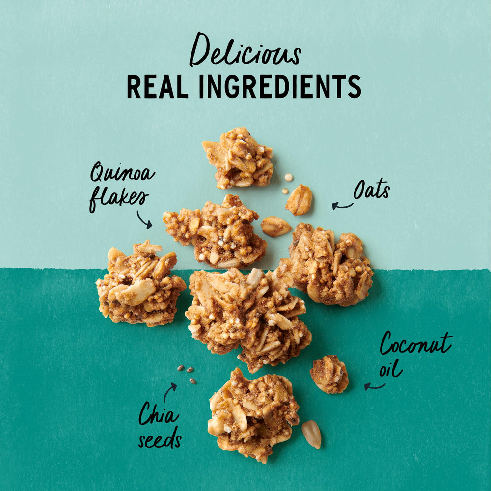 Purely Elizabeth Granola Nut Butter Maple closeup of almond clusters