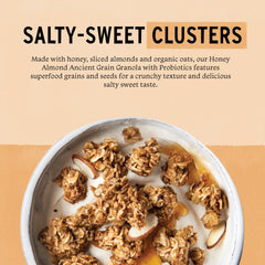 Purely Elizabeth granola ingredients close-up with oats and chia