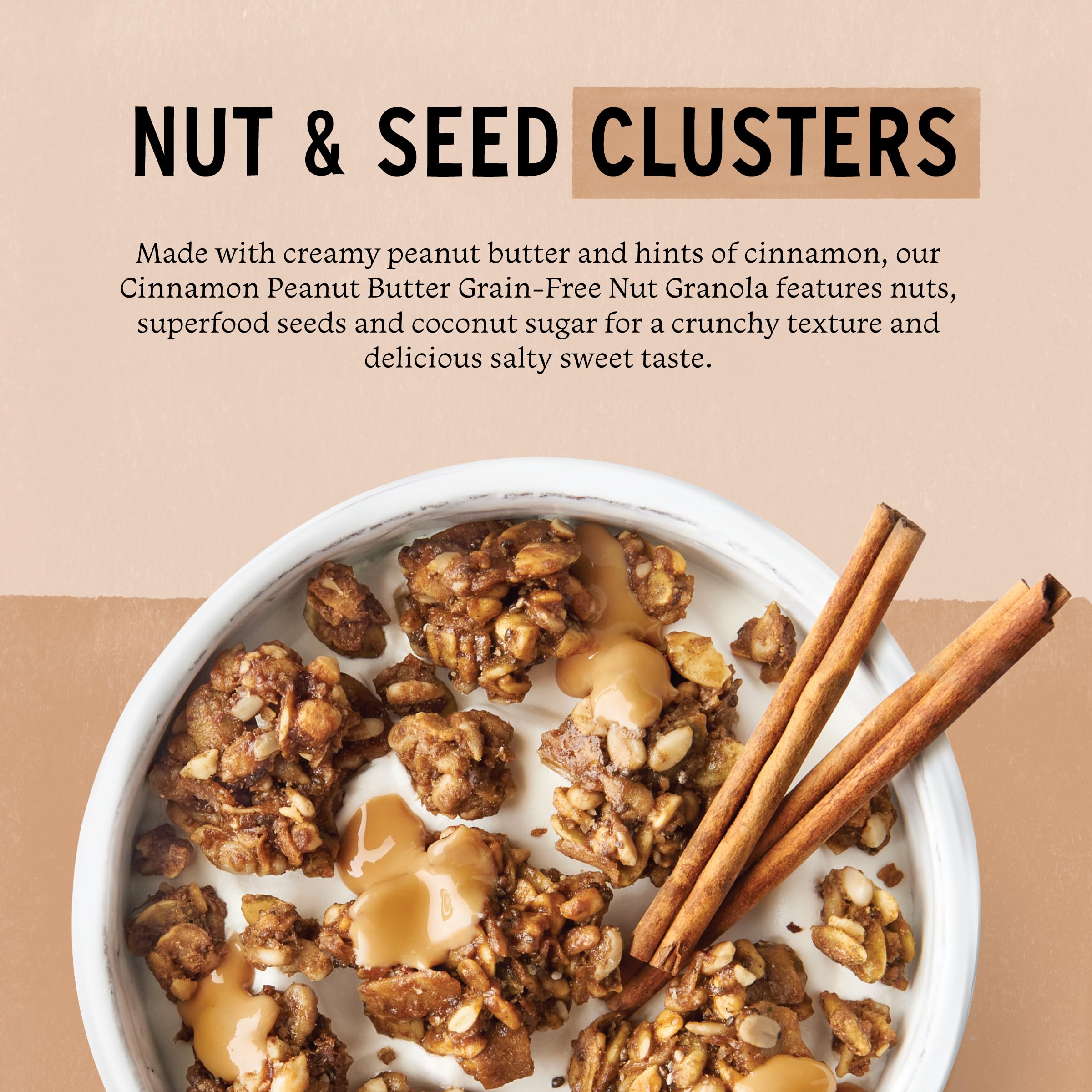 Purely Elizabeth MCT oil granola ingredient shot supports quick energy at breakfast.