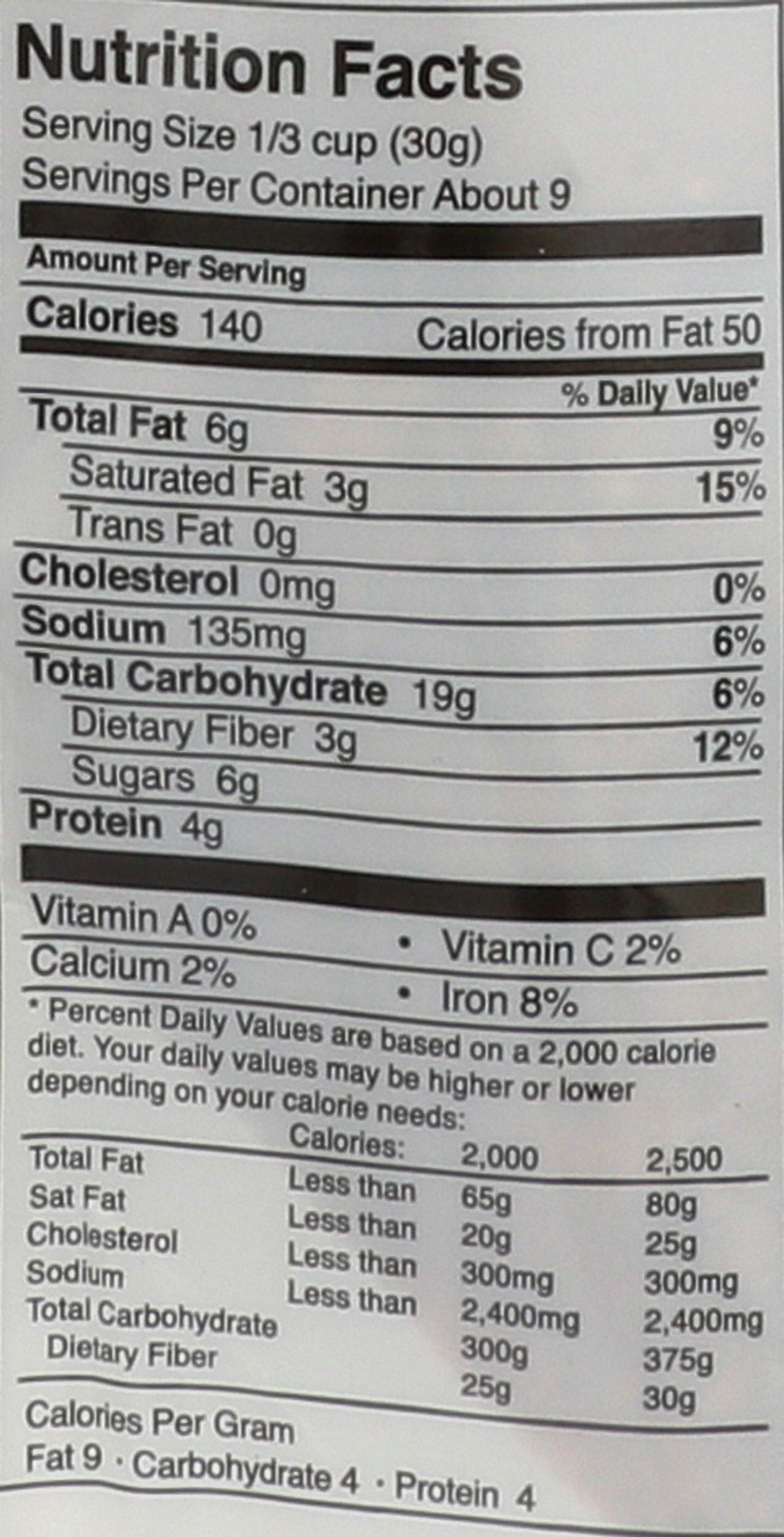 Purely Elizabeth nutrition label snapshot shows 4 g protein per serving