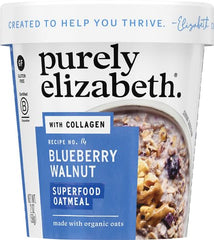 Purely Elizabeth Oats Blueberry Walnut bowl serve—quickly mix into yogurt for a balanced start.