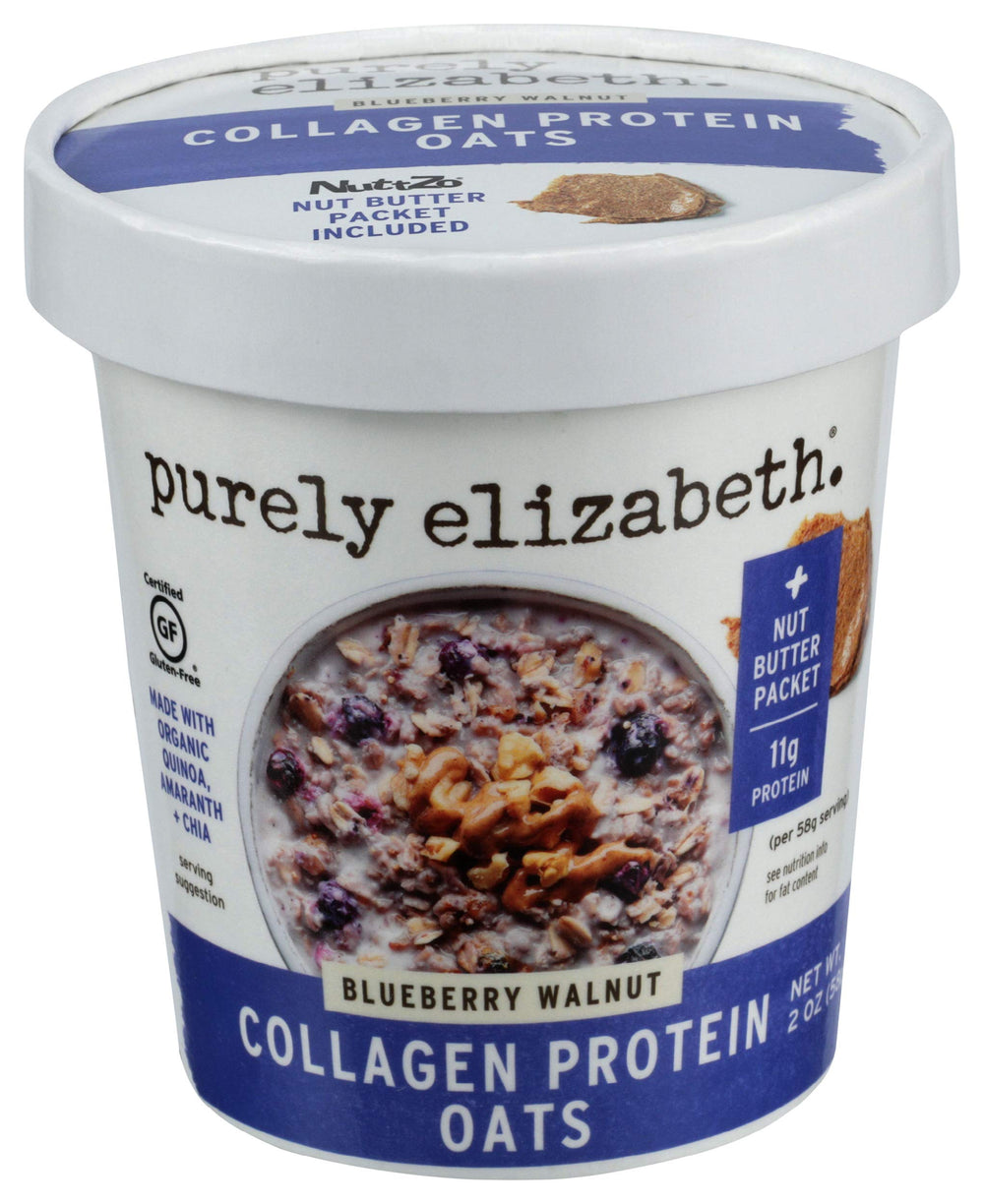 Purely Elizabeth Oats Blueberry Walnut cup—breakfast ready with a protein-boosting mix.