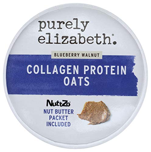 Purely Elizabeth Oats Blueberry Walnut kitchen scene—convenient wellness routine at home.