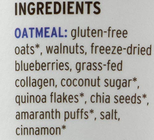 Purely Elizabeth Oats Blueberry Walnut packaging closeup—quality ingredients you can see.