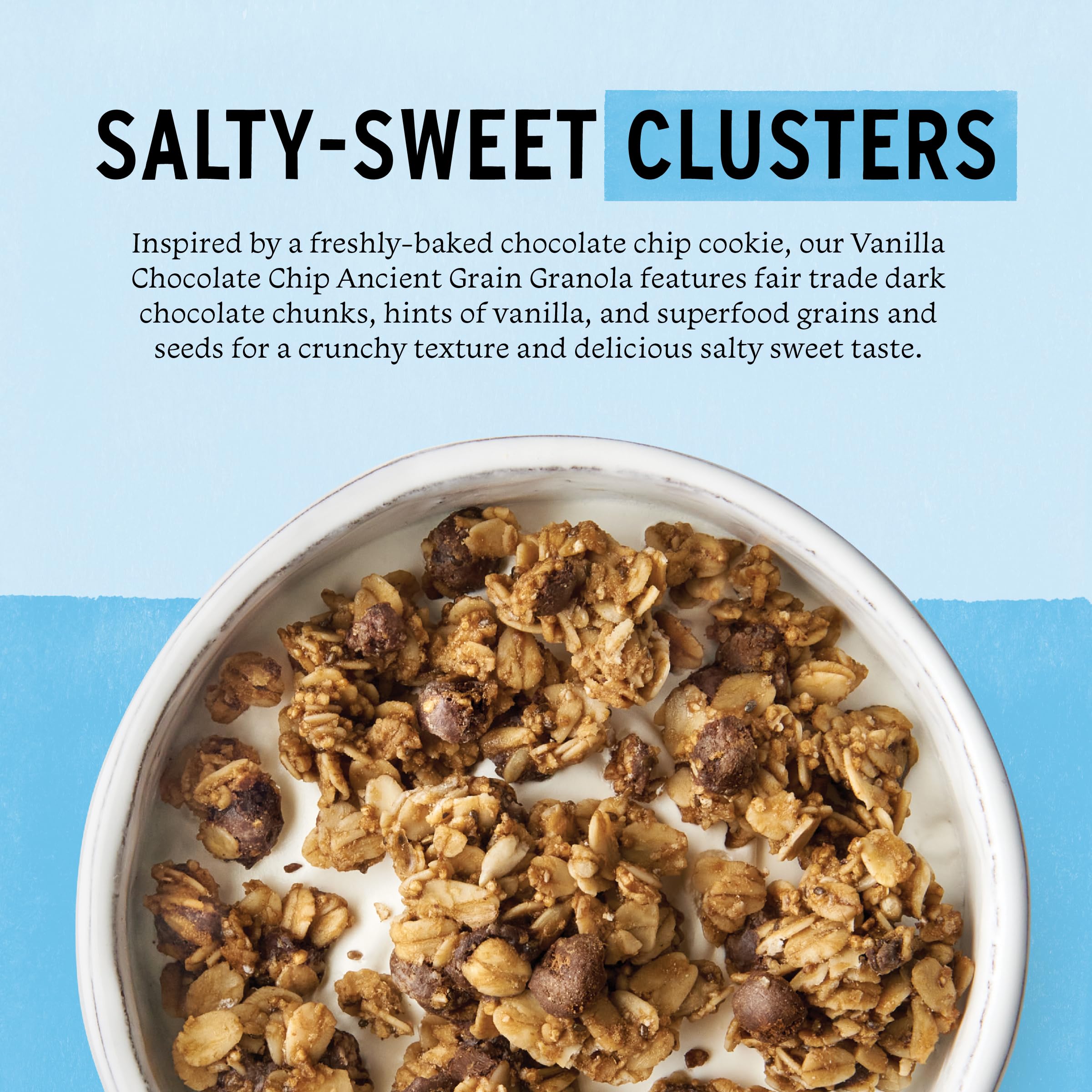 Purely Elizabeth Organic oats and ancient grains blend for wholesome crunch.