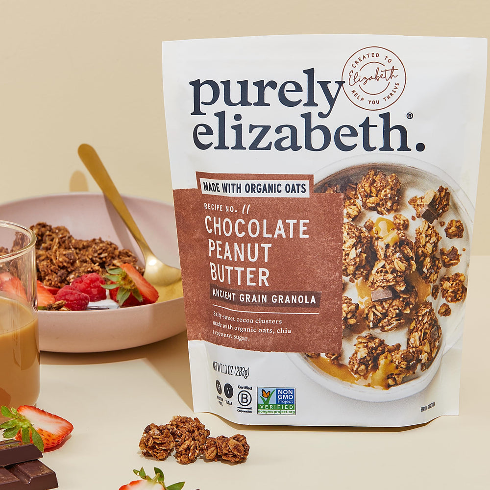 Purely Elizabeth pack of 3 ancient grain granola for on-the-go snacking.