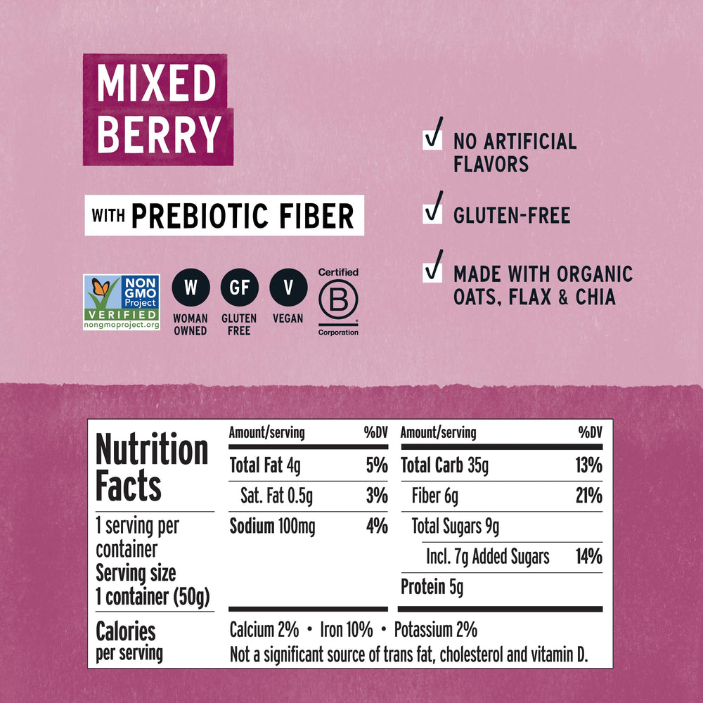 Purely Elizabeth oatmeal cup prebiotic-fiber, convenient snack