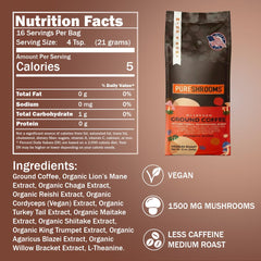PureShrooms Agaricus Blazei coffee blend supports daily vitality and mental clarity