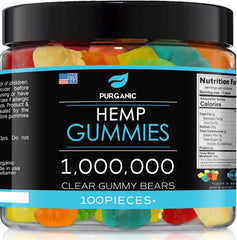 Purganic Gummies peace-relaxation bottle, a calming snack option.