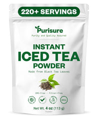 Purisure Real Black Tea Powder bottle for quick unsweetened tea at home