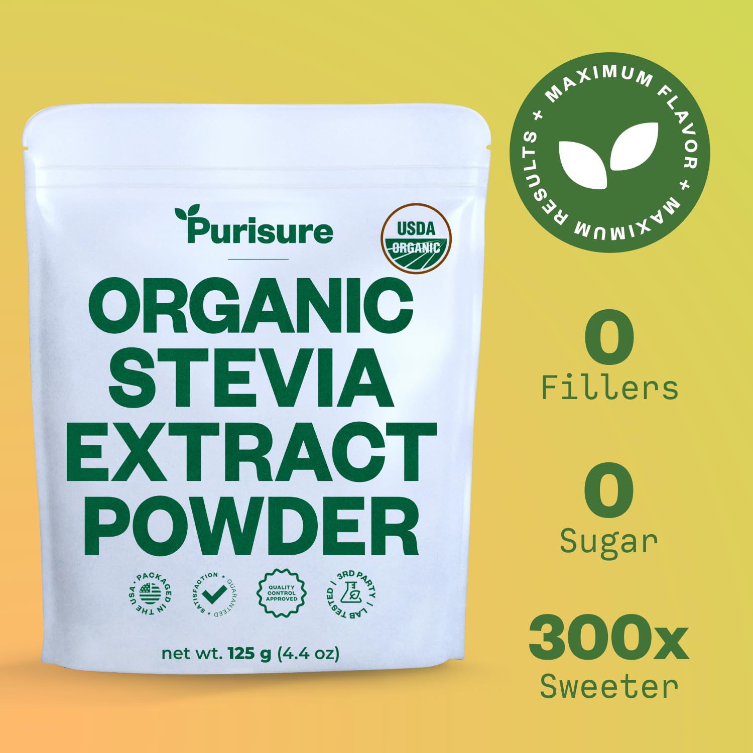 Purisure Stevia powder in kitchen use with no bitter aftertaste