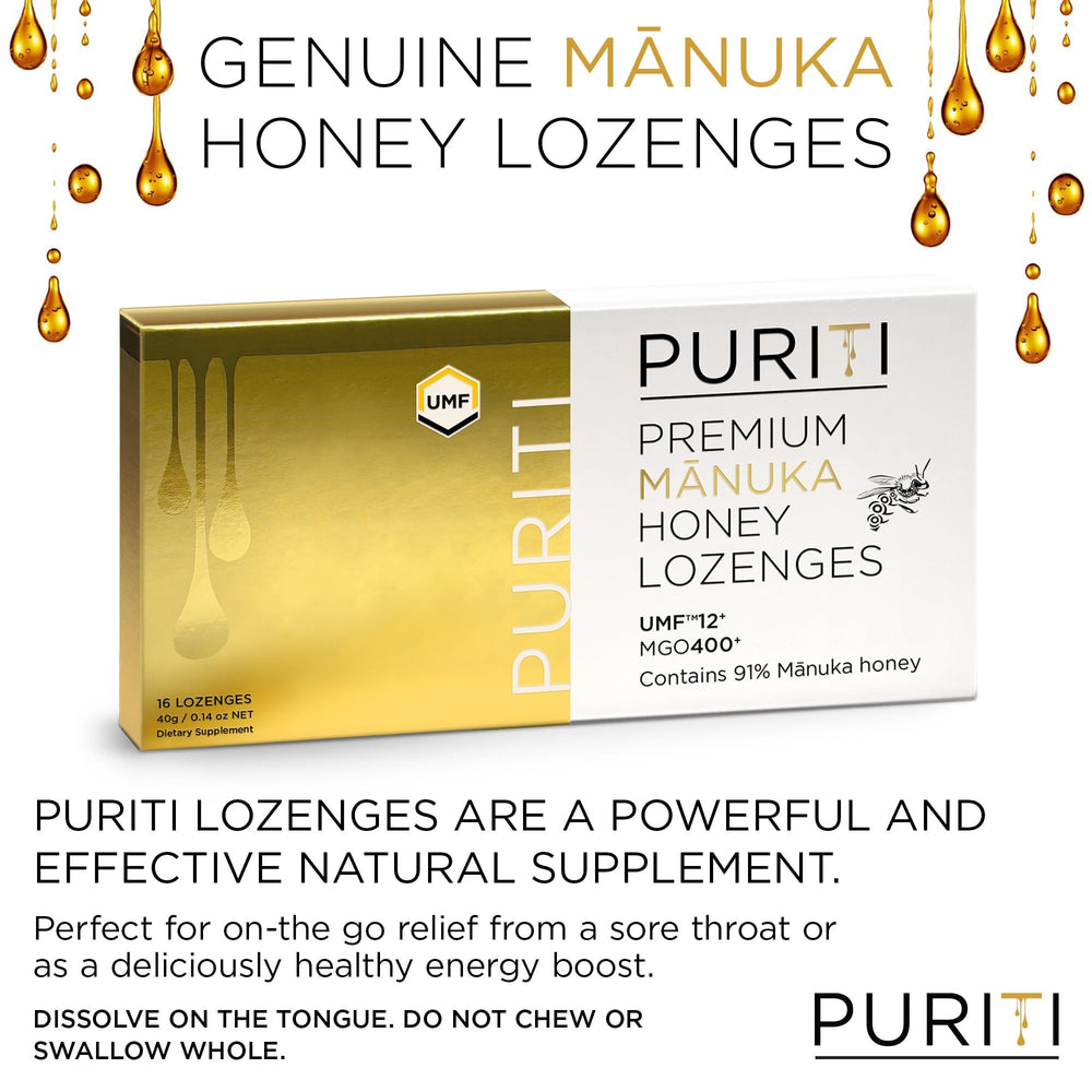 PURITI lozenge melts in the mouth for soothing relief.