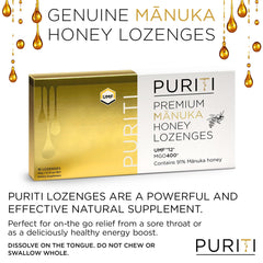 PURITI lozenge melts in the mouth for soothing relief.