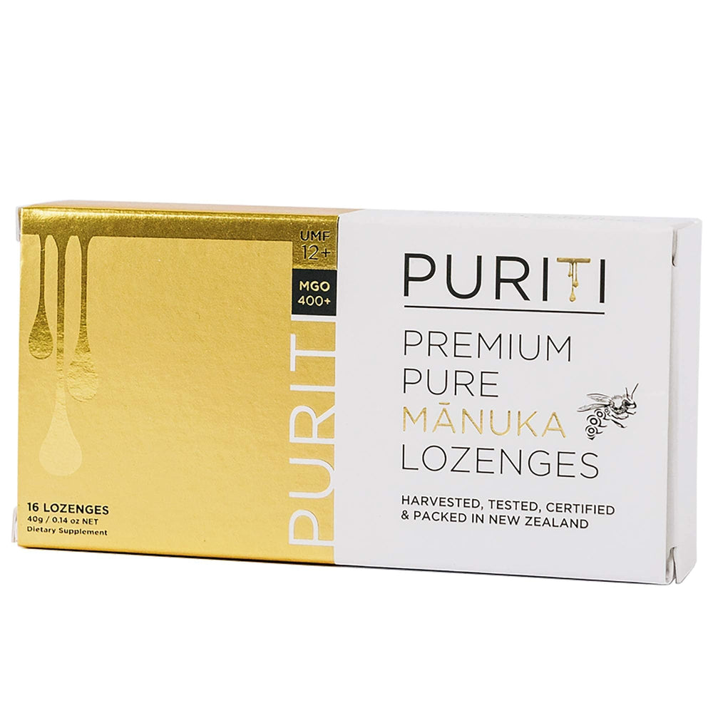 Travel-ready blister pack keeps PURITI lozenges handy.
