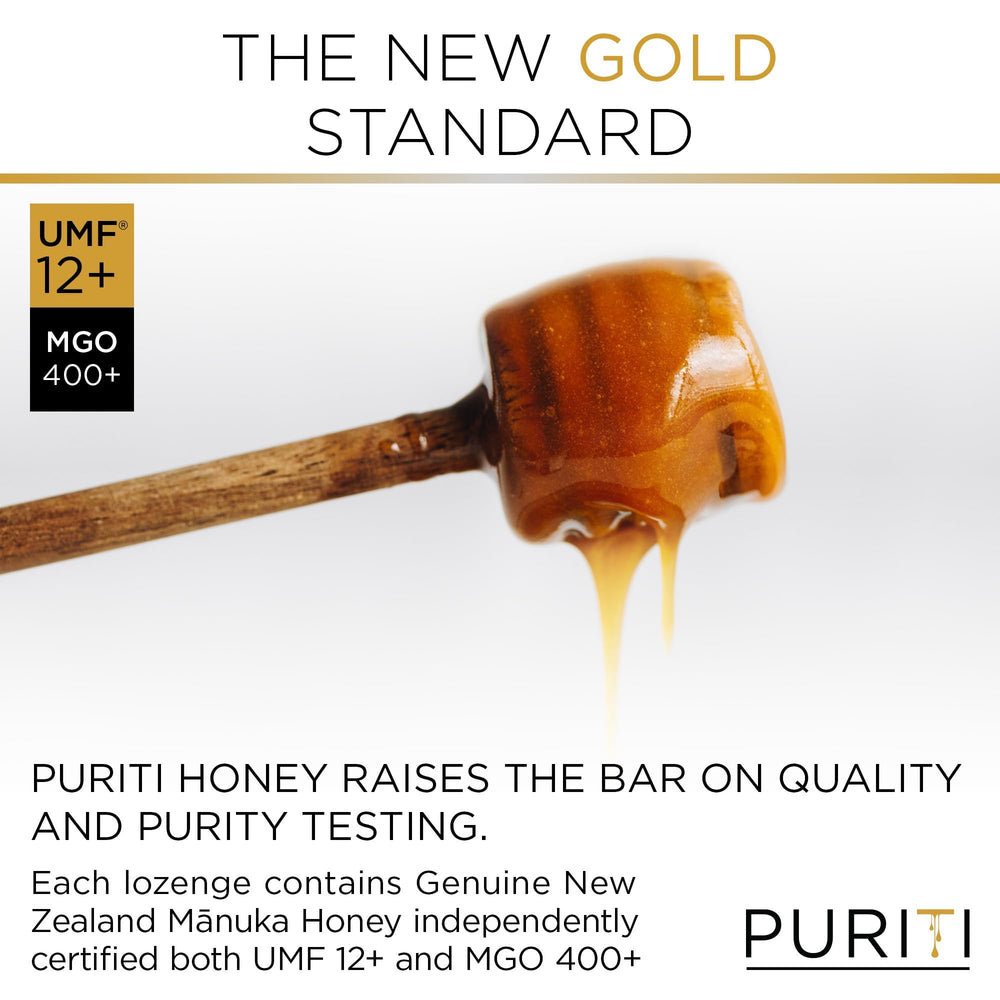 PURITI UMF 12+ MGO 400+ label confirms potency.