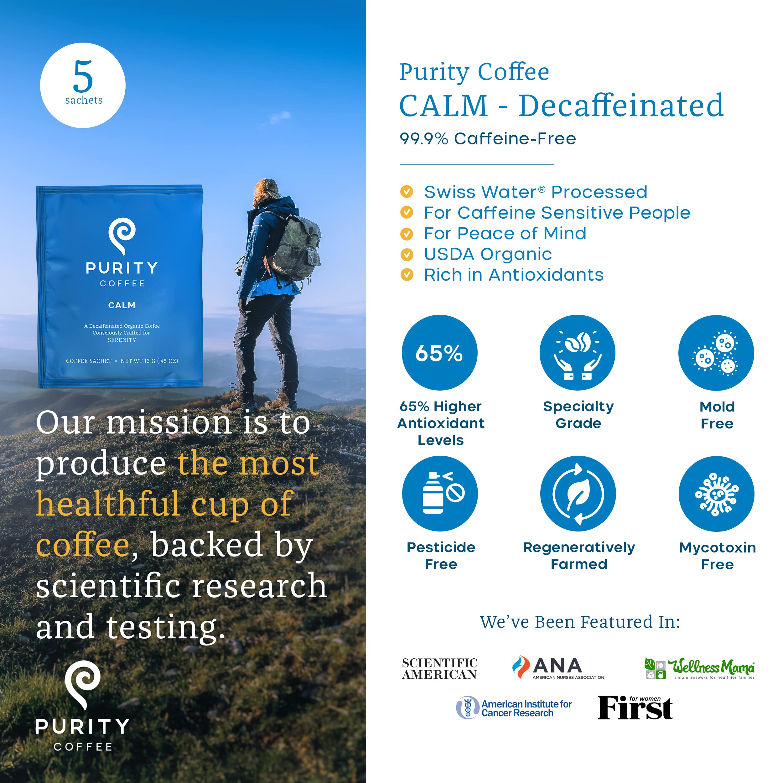 Purity Coffee organic defect-free beans signify premium quality and regenerative farming.