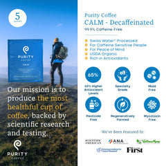 Purity Coffee organic defect-free beans signify premium quality and regenerative farming.