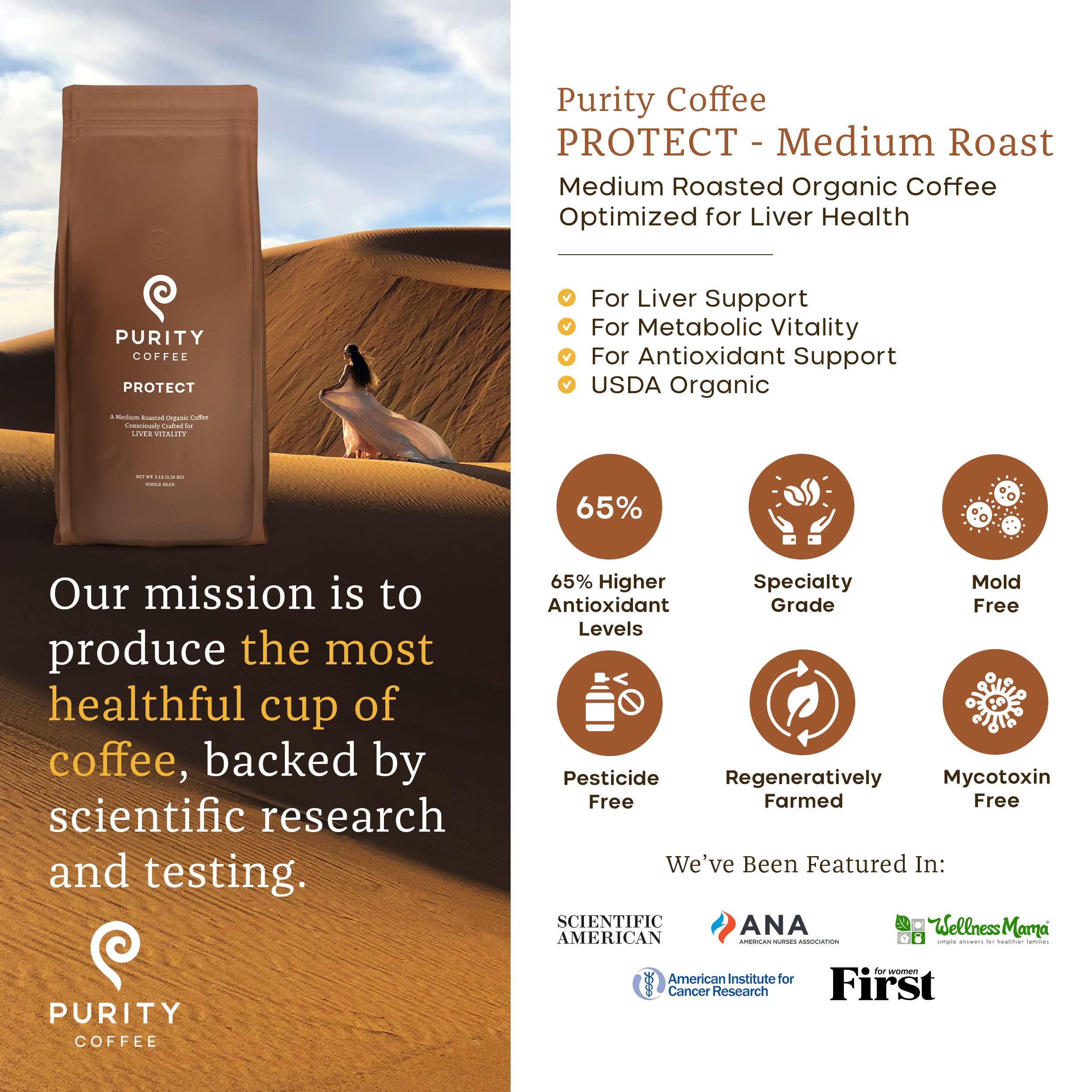 Purity Coffee PROTECT honey-processed beans offer smooth sweetness and vibrant aroma.