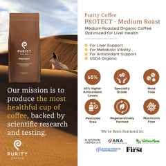 Purity Coffee PROTECT honey-processed beans offer smooth sweetness and vibrant aroma.