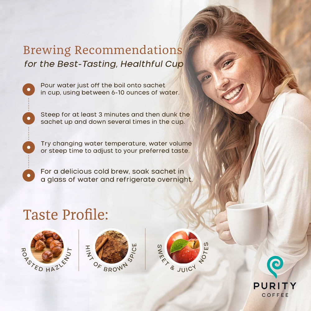 Purity Coffee PROTECT nitrogen-flushed packaging locks in freshness and flavor.