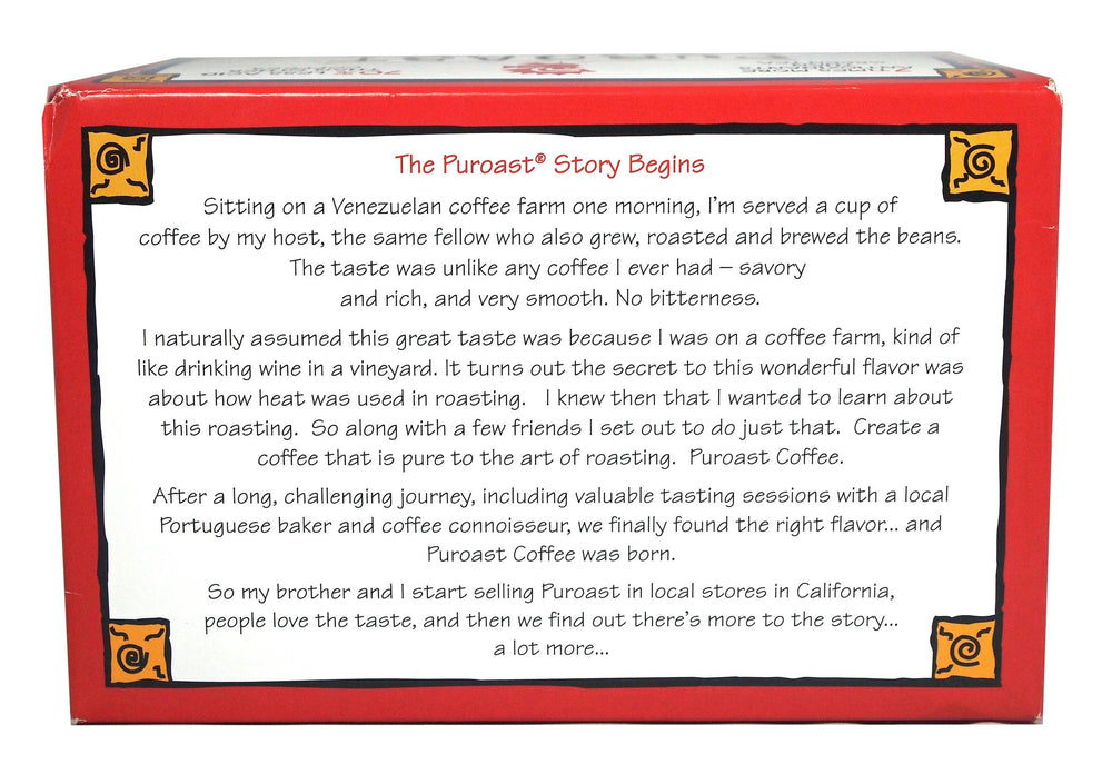 Puroast carbon-neutral roasting process highlighted in packaging.