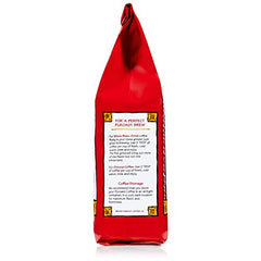 Closeup of Puroast Bourbon Pecan Torte bag label highlighting low-acid claim