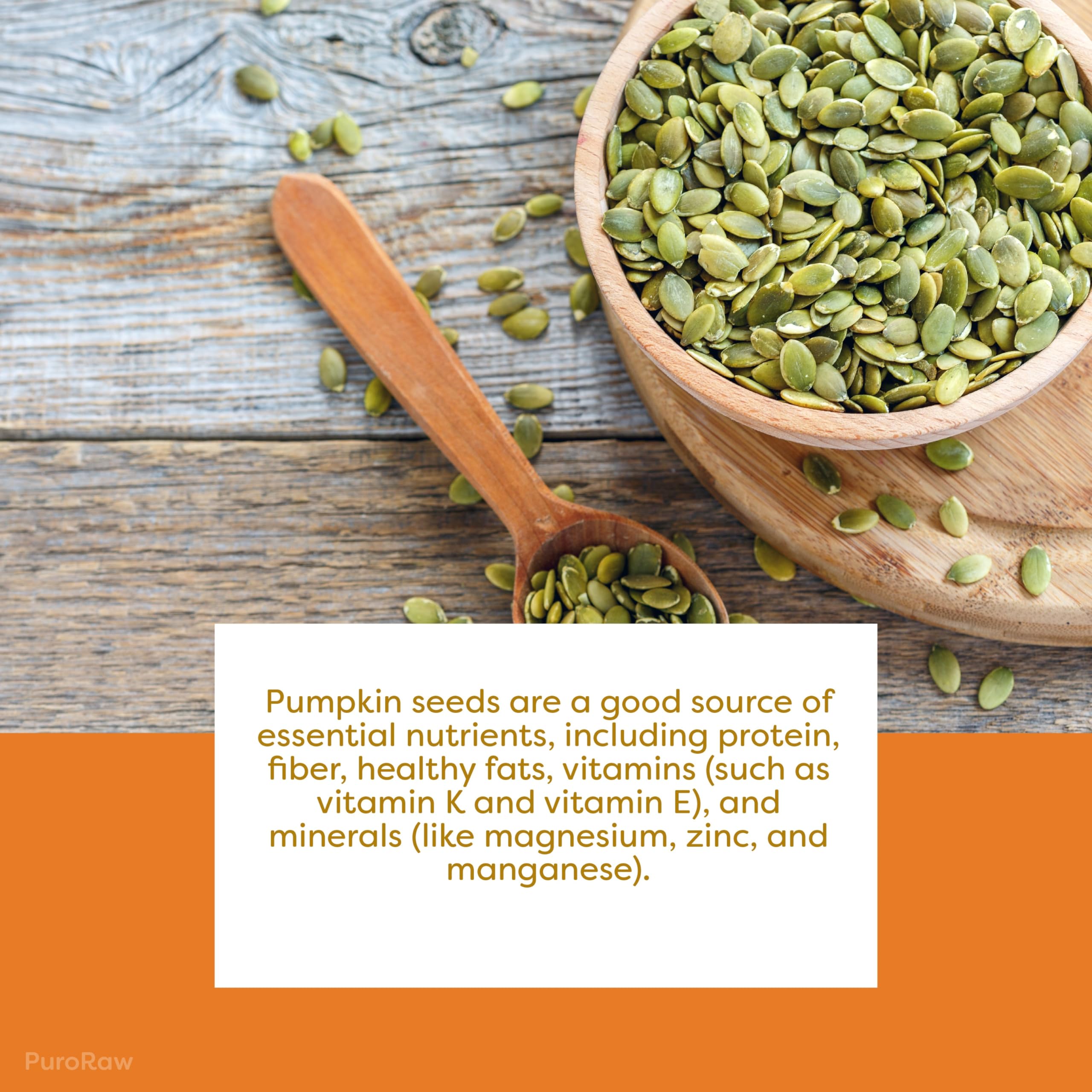 PuroRaw serving ideas: pumpkin seeds on salads for crunch