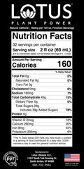 Purple Lotus Plant Power concentrate label closeup highlighting natural ingredients for clean energy.