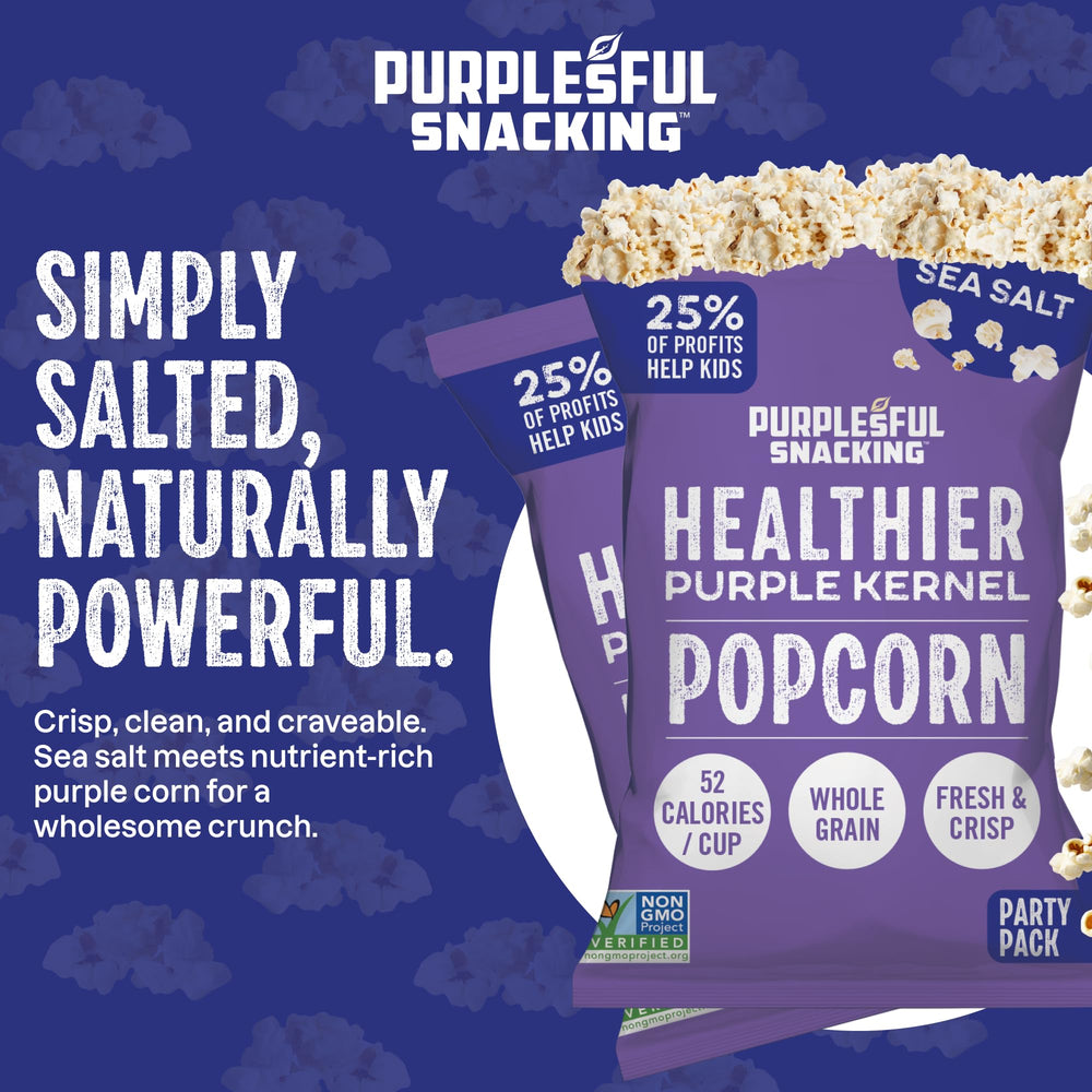 Purplesful healthy snack sea-salt finish shown in ready-to-eat scene.