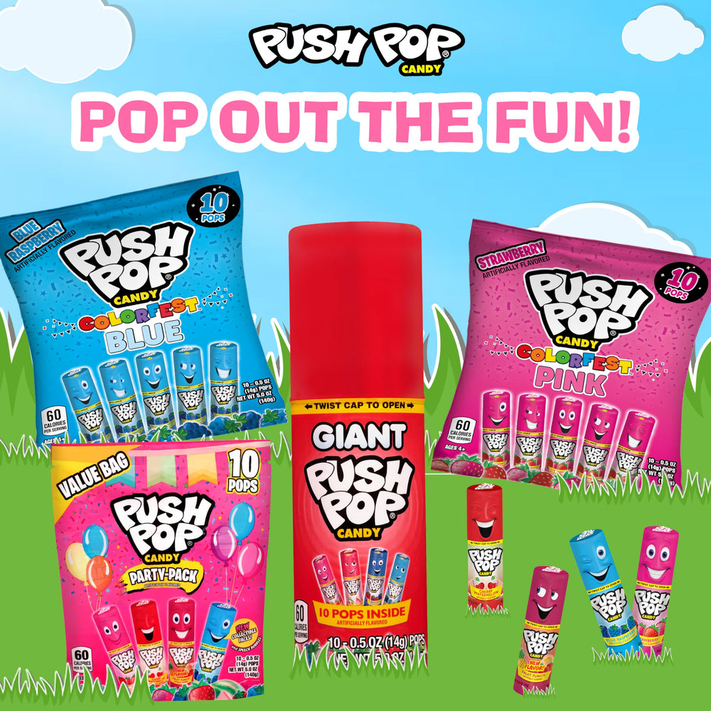 Push Pop 10 wrapped lollipops offer portable, on-the-go sweetness