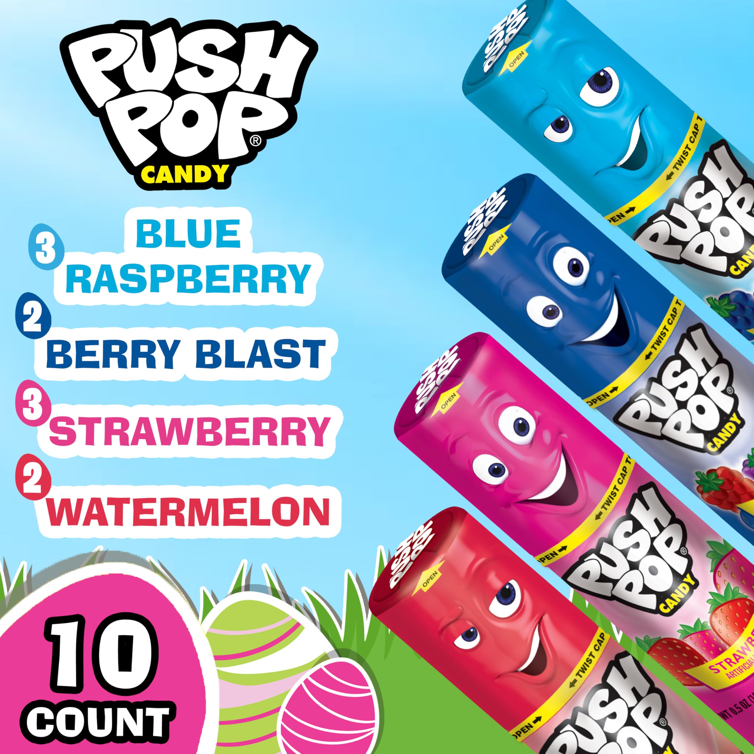 Push Pop Giant forearm-size canister highlighting a collectible keepsake after treats