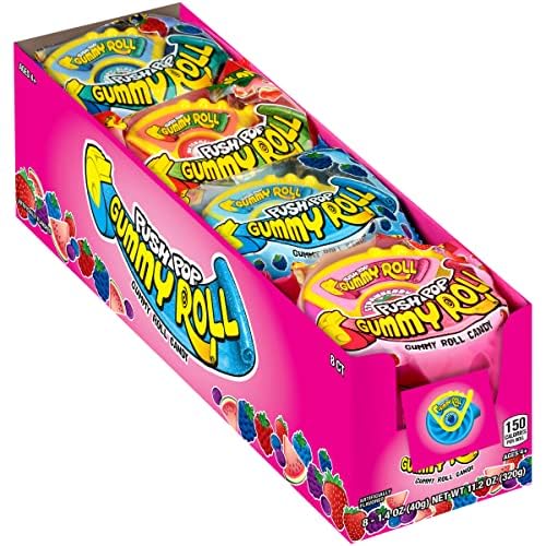 Push Pop Gummy Roll individually wrapped pieces for mess-free snacking.