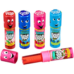 Push Pop Jumbo Berry Blast lollipop delivers fruity variety.