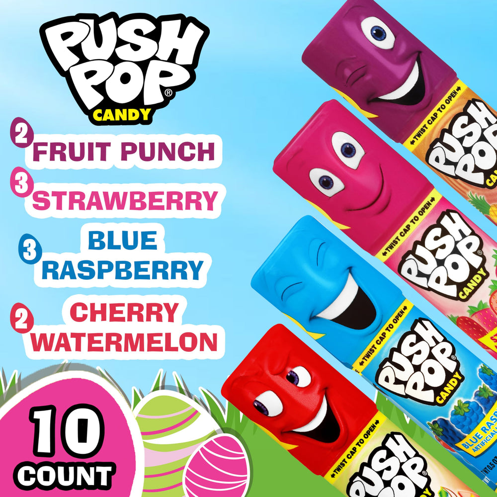 Push Pop strawberry lollipop ready for a fruity, kid-friendly treat.
