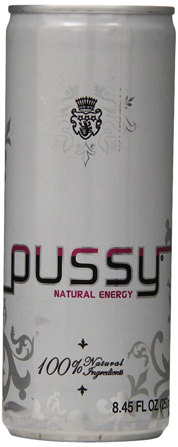 Pussy Natural Energy front label highlights citrus flavors